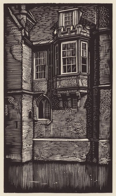 Cambridge: (dřevoryt): Zákoutí Queens