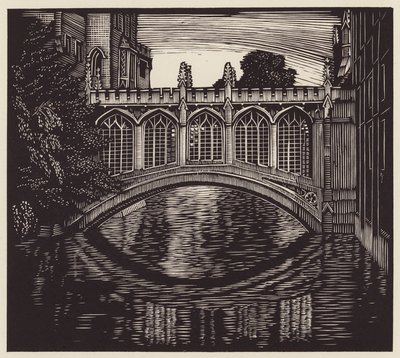 Cambridge: "Most vzdechů" (dřevoryt) od John Frederick Greenwood