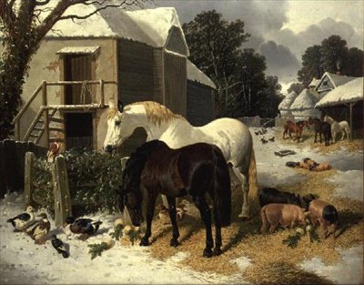 Farmářský dvůr v zimě od John Frederick Herring Jnr