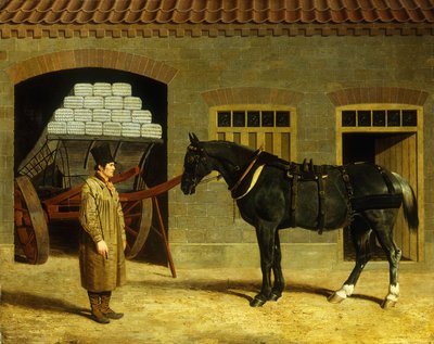 Kůň a řidič mimo stáj, 1827 od John Frederick Herring Senior