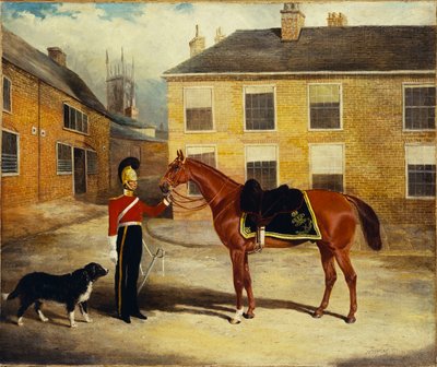 Důstojník dragounských gard, karibských vojáků se svou horou v kasárenské stáji, 1839 od John Frederick Herring Senior