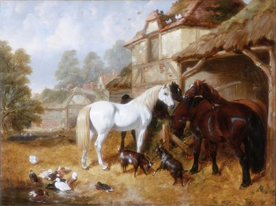 Koně na selském dvoře od John Frederick Herring Senior