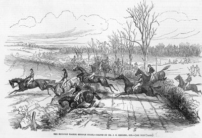 The Newport Pagnell Steeplechase, vyrytý Smythem, z „The Illustrated London News“, 28. listopadu 1846 od John Frederick Herring Senior