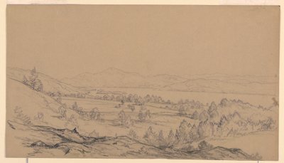 Kresba, jezero George, New York, severovýchodní pohled, 1850-65 od John Frederick Kensett