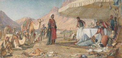 Frankův tábor v poušti Mount Sinai. 1842 - Klášter sv. Kateřiny v dálce od John Frederick Lewis