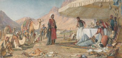 Frankův tábor v poušti hory Sinaj. 1842 - Klášter sv. Kateřiny v dáli od John Frederick Lewis
