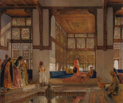 Dáma přijímá návštěvníky (recepce) od John Frederick Lewis