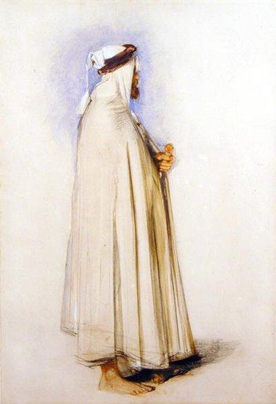 Arab (akvarel přes tužku na papíře) od John Frederick Lewis