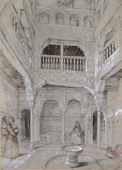 Vchod do lázní v Alhambře, 30. léta 19. století od John Frederick Lewis