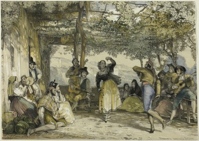 Španělští rolníci tančící bolero od John Frederick Lewis