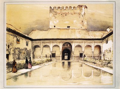 Alhambra v Granadě, barevná litografie Johna Fredericka Lewise od John Frederick Lewis