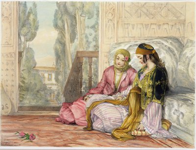 Harem, deska 1 z „Ilustrací Konstantinopole“, vyrytý umělcem, 1837 od John Frederick Lewis