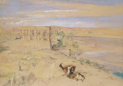 Hypaethral Temple ve Philae, 1850 (wc) od John Frederick Lewis