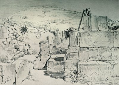 Apsida kostela čtvrtého století nad Jacobs Well v Shechum Nablus, 1902. od John Fulleylove