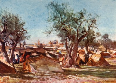 Beduínský tábor u severní zdi Jeruzaléma, 1902. od John Fulleylove