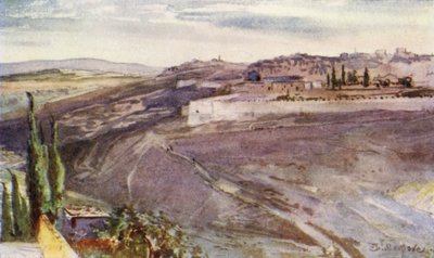 Jeruzalém, z tradičního místa na Olivové hoře, kde Kristus plakal nad městem od John Fulleylove
