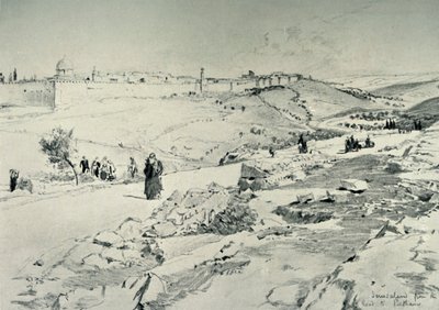 Jeruzalém, s cestou z Bethany, 1902. od John Fulleylove