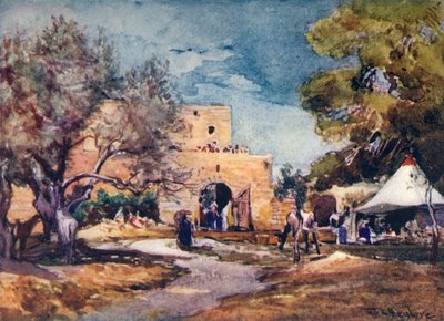 Středověká budova mimo severní zeď Jeruzaléma, 1902. od John Fulleylove