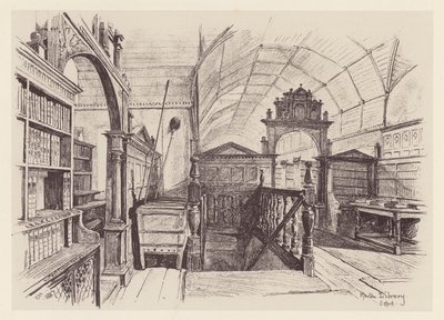 Mertonská knihovna (litografie) od John Fulleylove