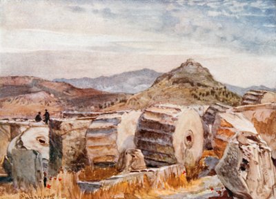 Mount Pentelikon a Lycabettos ze severovýchodního úhlu Parthenonu od John Fulleylove