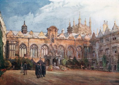 Oriel College (barevná litografie) od John Fulleylove