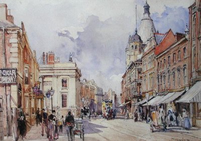 Pouliční scéna (akvarel na papíře) od John Fulleylove