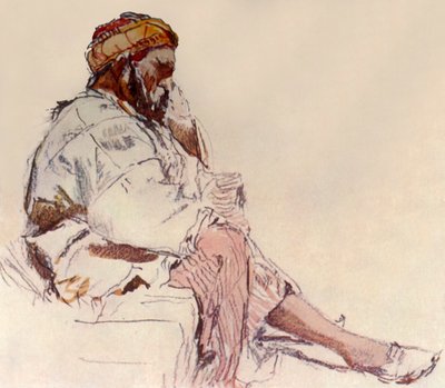 Syrský rolník sedící: V profilu, 1902. od John Fulleylove