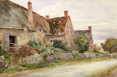 Roubená chalupa s přilehlou stodolou, 1881 (čb a grafit na papíře) od John Fulleylove