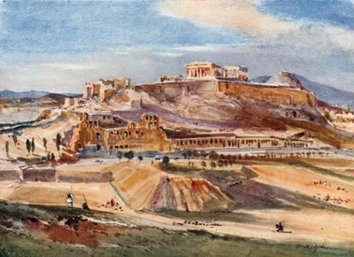 Akropole od úpatí kopce Philopappos od John Fulleylove