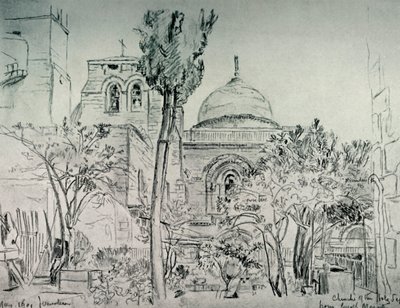Kostel Božího hrobu ze zahrady řeckého kláštera, 1902. od John Fulleylove