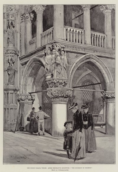 Dóžecí palác, Benátky, Úhlová dekorativní socha, Šalamounův soud od John Fulleylove