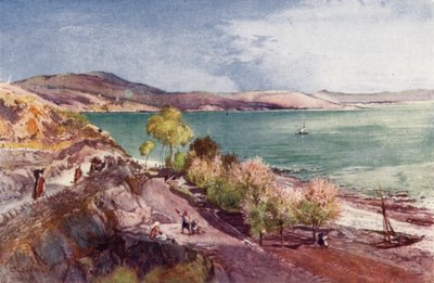 Galilejské jezero, pohled na sever od Tiberiady od John Fulleylove