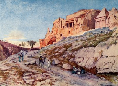 Skalní hrobky v údolí Joshaphat, 1902. od John Fulleylove