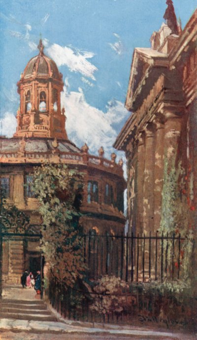 Sheldonian Theatre a Old Clarendon Buildings (barevná litografie) od John Fulleylove