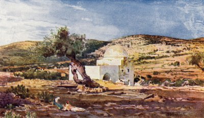 Hrob Ráchel, na cestě z Jeruzaléma do Hebronu (barva litho) od John Fulleylove