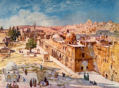 West Side of Temple Area z kasáren poblíž místa věže Antonia, 1902. od John Fulleylove
