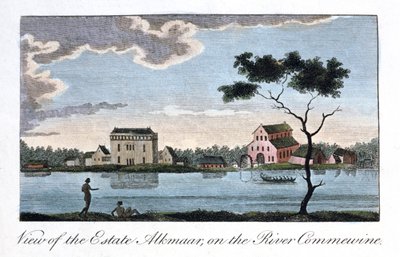 Pohled na panství Alkmaar, na řece Commewine, 1813 od John Gabriel Stedman