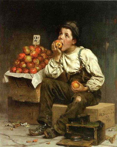 Chlapec jí jablka, 1878 od John George Brown