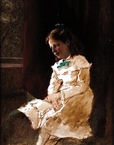 Mladá dívka u okna od John George Brown