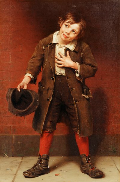 Žebrák, asi 1885-1887 od John George Brown