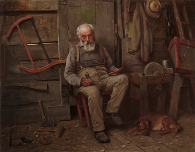 Stavitel lodí, kolem roku 1904 (olej na plátně) od John George Brown