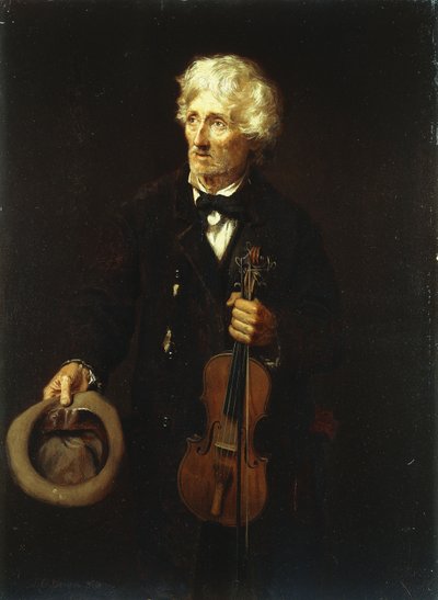 Muž s houslemi, 1879 od John George Brown