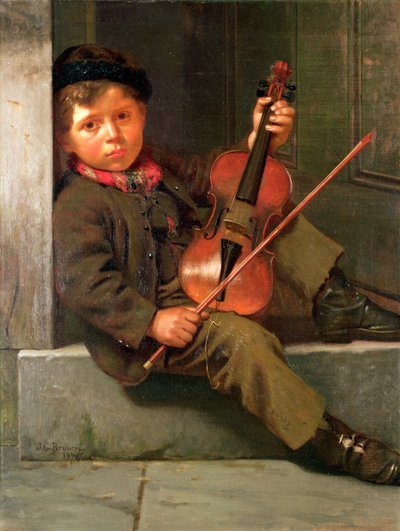 The Boy Violinist, 1874 od John George Brown