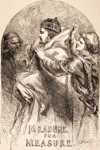 Ilustrace pro Measure for Measure, z „The Illustrated Library Shakespeare“, vydané v Londýně 1890 od John Gilbert