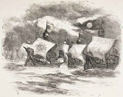 Flotila krále Jindřicha pluje do Francie, 1890 od John Gilbert