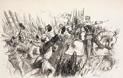 Síly krále Jindřicha při obléhání Harfleur, Francie, 1890 od John Gilbert