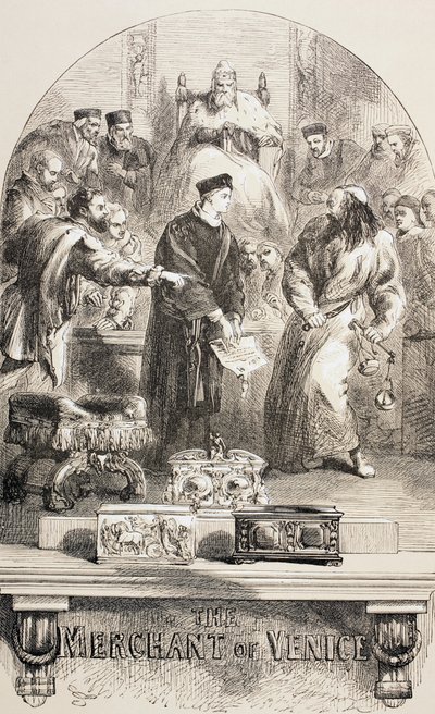 Kupec benátský, 1890 od John Gilbert