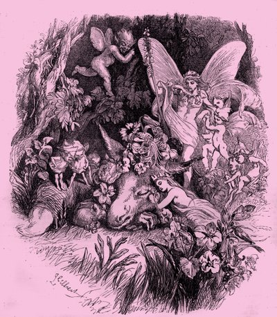 Titania a Bottom ve Snu noci svatojánské od John Gilbert