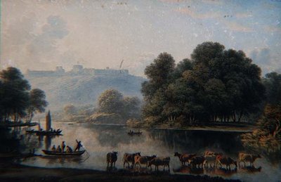 Pohled na hrad Windsor z Temže (akvarel) od John Glover
