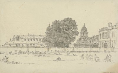 Greenwich Hospital (inkoust a mytí na papíře) od John Glover